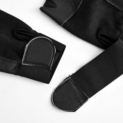 Power Action Half Finger Black Sports Gloves For Workout